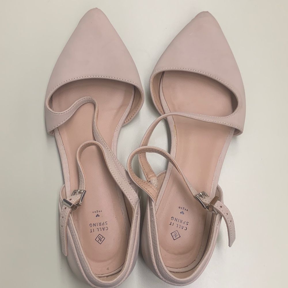 🍀4 for $25🍀 Call It Spring Women's Blush Flats with Ankle Strap